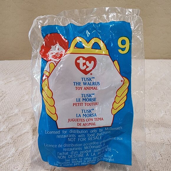2000 TY TEENIE BEANIE BABIES McDonald's Happy Meal TUSK the Walrus Plush #9 NIP - Picture 4 of 4